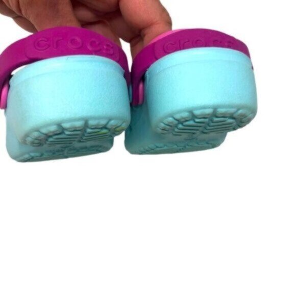 Crocs | Toddler Blue & Pink Strap Clogs Water Shoes Size 4 - Picture 10 of 11